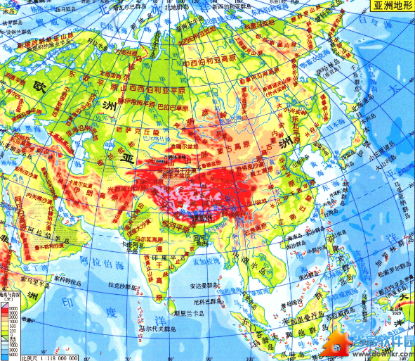 亚洲地图中文版|亚洲地图中文版全图_亚洲地图