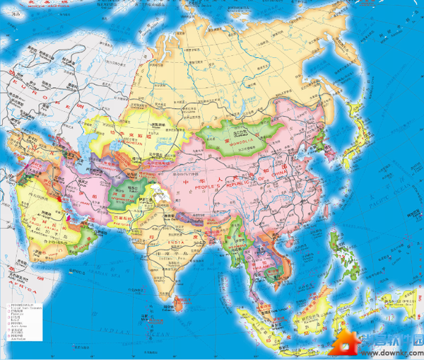 亚洲地图中文版|亚洲地图中文版全图_亚洲地图