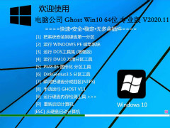 电脑公司 WINDOWS10 64位专业版 V2020.11