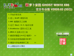 萝卜家园 GHOST WIN10 X86 官方专业版 V2020.02 (32位)