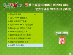 萝卜家园 GHOST WIN10 X86 官方专业版 V2019.11 (32位)